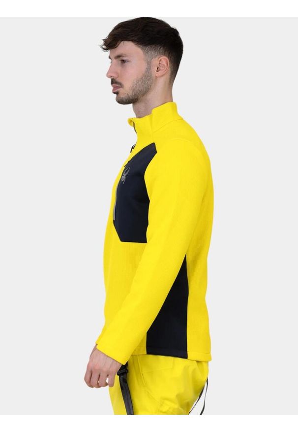 Sweter męski Spyder Bandit HZ. Kolor: żółty, czarny, wielokolorowy. Materiał: polar. Długość: długie. Sport: turystyka piesza