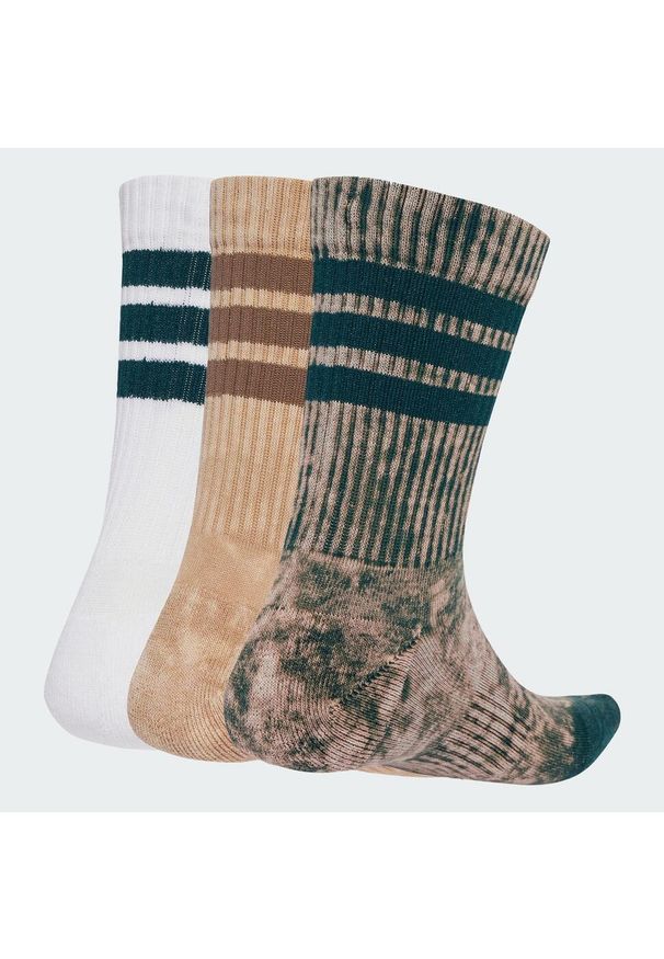 Adidas - Skarpety Stonewash Crew 3 Pairs. Kolor: biały, beżowy, wielokolorowy, zielony. Materiał: materiał. Sport: fitness
