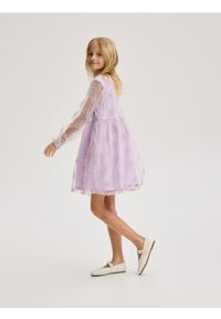 Reserved - Sukienka we wzory - lawendowy. Kolor: fioletowy. Materiał: tkanina #1