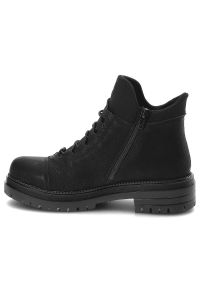 Czarne Botki Rieker Wygodne Buty Damskie. Kolor: czarny. Materiał: syntetyk, futro, skóra ekologiczna. Sezon: zima. Styl: elegancki #4