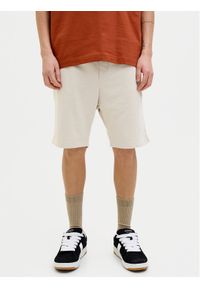 Jack & Jones - Jack&Jones Szorty sportowe Gordon 12249285 Beżowy Regular Fit. Kolor: beżowy. Materiał: syntetyk, bawełna. Styl: sportowy