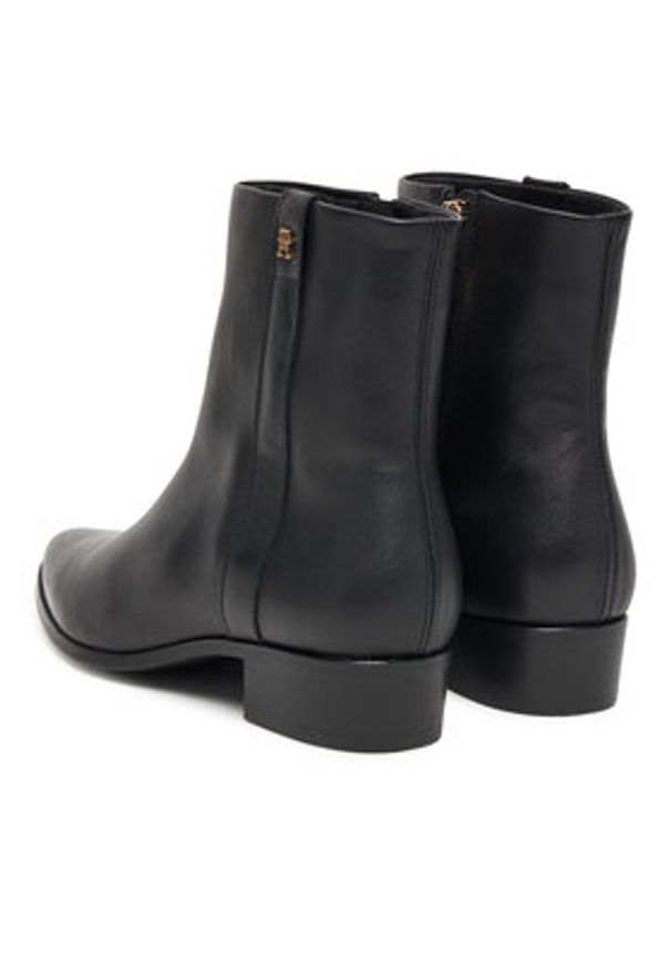TOMMY HILFIGER - Tommy Hilfiger Botki Th Leather Pointy Zip Bootie FW0FW08980 Czarny. Kolor: czarny. Materiał: skóra