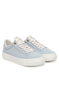 TOMMY HILFIGER - Tommy Hilfiger Sneakersy Th Foxing Platform Washed Canvas FW0FW09172 Błękitny. Kolor: niebieski. Materiał: materiał. Obcas: na platformie #6