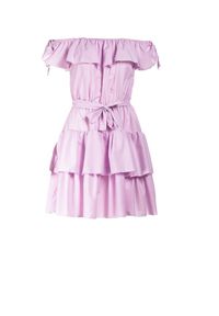 Born2be - Jasnofioletowa Sukienka Neritina. Kolor: fioletowy. Materiał: materiał. Długość rękawa: krótki rękaw. Długość: mini #4