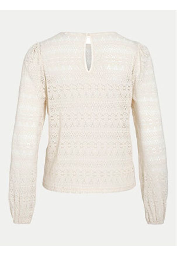 Vila Sweter Chikka 14095731 Beżowy Standard Fit. Kolor: beżowy. Materiał: syntetyk