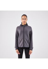 KIPRUN - Bluza do biegania damska Kiprun Run 500 Warm ocieplana. Kolor: wielokolorowy, szary, brązowy. Materiał: materiał, lyocell, poliester, elastan. Sport: bieganie