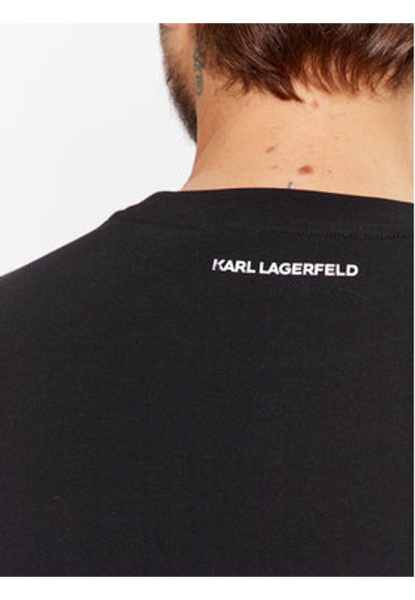 Karl Lagerfeld - KARL LAGERFELD Bluza Sweat Crewneck 705071 500951 Czarny Regular Fit. Typ kołnierza: dekolt w karo. Kolor: czarny. Materiał: bawełna