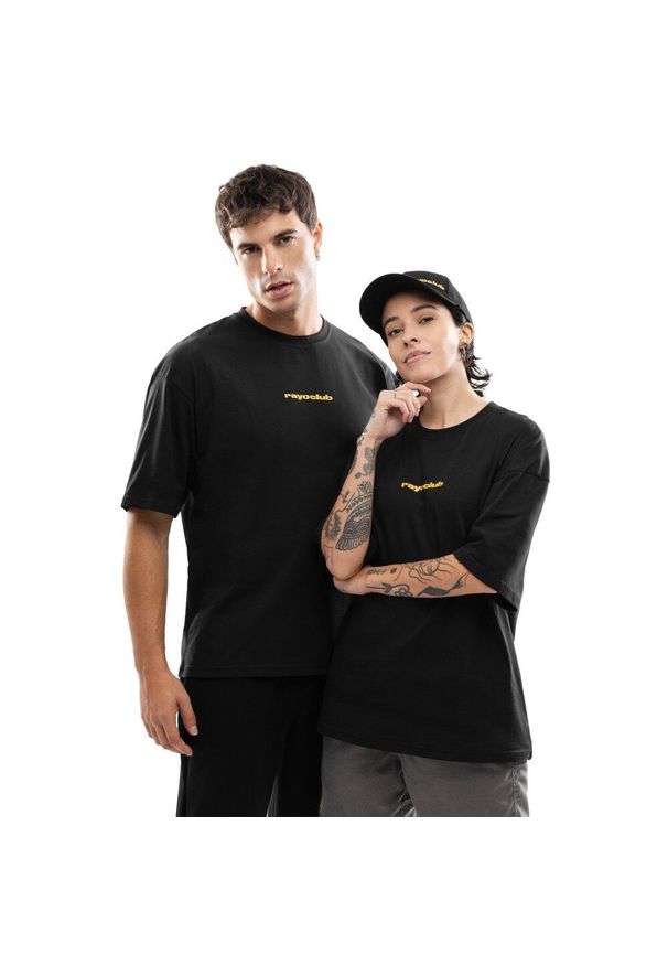 SIROKO - Męska koszulka bawełniana oversize Rayo Club Lifestyle Siroko RC Tactic Letter. Kolor: czarny. Materiał: bawełna. Długość rękawa: krótki rękaw. Długość: krótkie