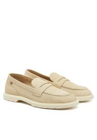 TOMMY HILFIGER - Tommy Hilfiger Loafersy FW0FW08679 Écru. Materiał: skóra, nubuk #4