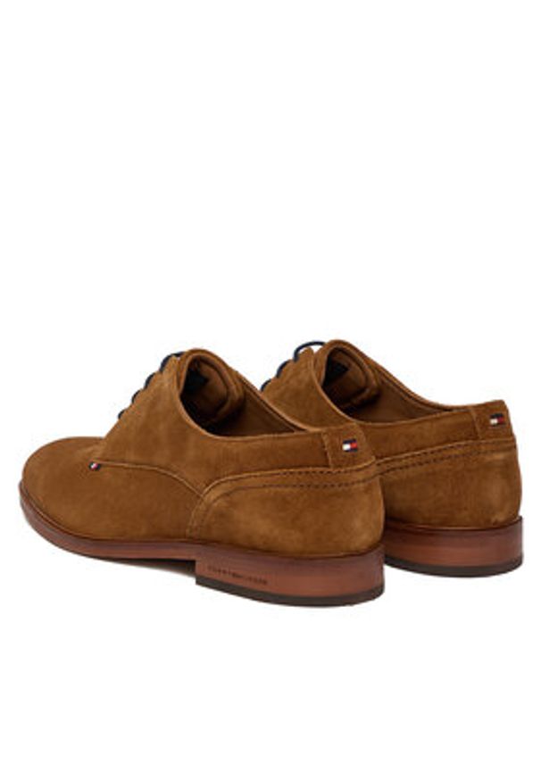 TOMMY HILFIGER - Tommy Hilfiger Półbuty Hilfiger Suede Dress Shoe FM0FM05776 Brązowy. Kolor: brązowy. Materiał: skóra, zamsz