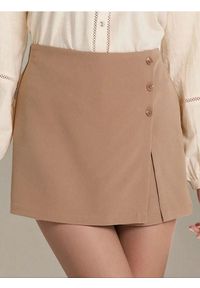 Sinsay - Szorty z zakładką - beżowy. Kolor: beżowy