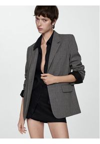 mango - Mango Marynarka Bowery 77014767 Szary Loose Fit. Kolor: szary. Materiał: syntetyk, wiskoza #5