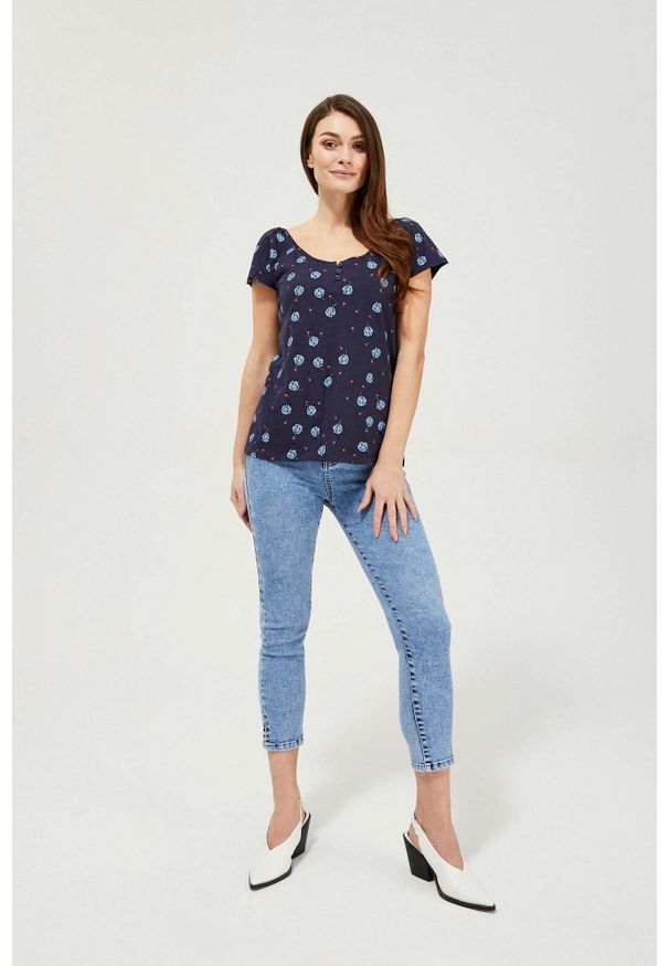 MOODO - Jeansy skinny 7/8. Wzór: gładki