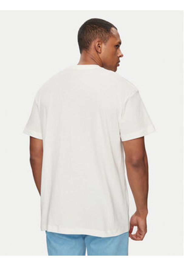 Lee T-Shirt Varsity 112350085 Écru Relaxed Fit. Materiał: bawełna