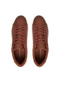 TOMMY HILFIGER - Tommy Hilfiger Sneakersy Th Court Core Cognac FM0FM05729 Brązowy. Kolor: brązowy. Materiał: skóra #5