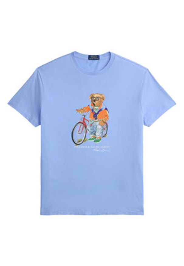 Polo Ralph Lauren T-Shirt 710B16612001 Niebieski Regular Fit. Typ kołnierza: polo. Kolor: niebieski. Materiał: bawełna