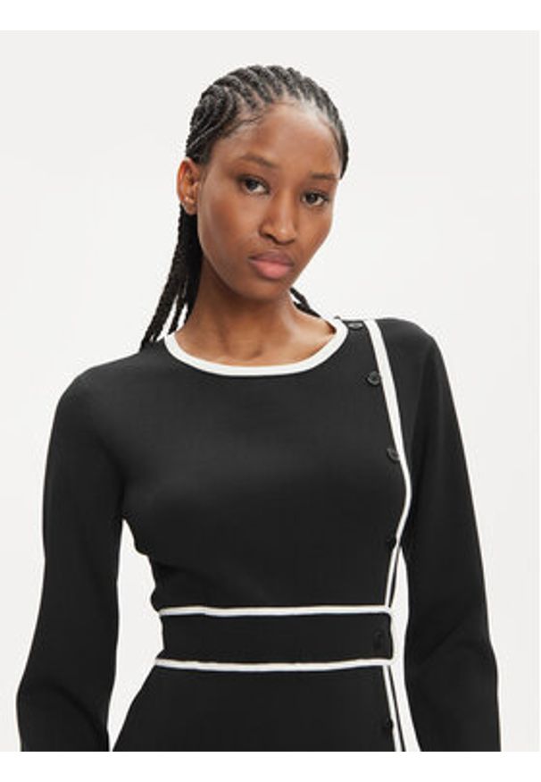 Silvian Heach Sukienka codzienna PGA22128VE Czarny Slim Fit. Okazja: na co dzień. Kolor: czarny. Materiał: wiskoza. Typ sukienki: proste. Styl: casual