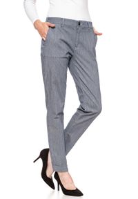 Lee - SPODNIE LEE DAMSKIE SLIM CHINO NAVY PINSTRIPE L310YACK. Okazja: do pracy, na co dzień. Styl: casual, elegancki