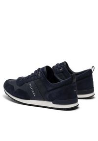 TOMMY HILFIGER - Tommy Hilfiger Sneakersy Iconic Leather Suede Mix Runner FM0FM00924 Granatowy. Kolor: niebieski. Materiał: skóra #6