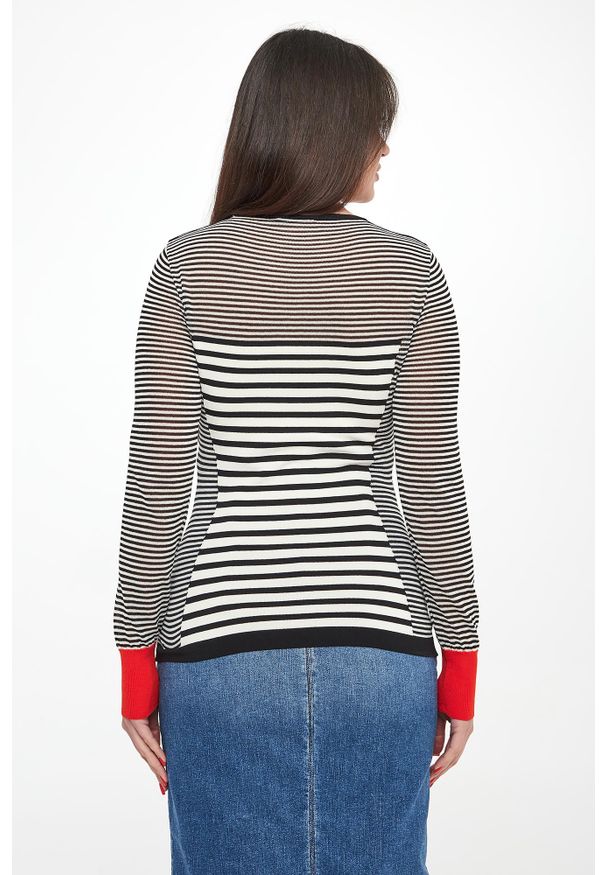 Elisabetta Franchi - Sweter damski w paski ELISABETTA FRANCHI. Wzór: paski