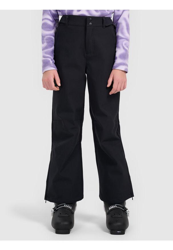 4f - 4F Spodnie narciarskie softshell membrana 5000 dziecięce - czarne 134 (8-9 lat). Kolor: czarny. Materiał: softshell. Sezon: lato. Sport: narciarstwo