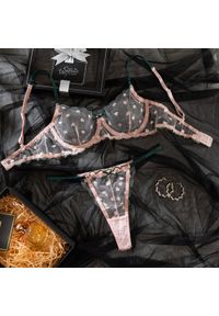 Intica - Bielizna z haftem i siateczką dla podkreślenia kształtów Mojca. Kolor: różowy. Materiał: materiał. Wzór: haft #1