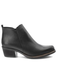 Czarne Kowbojki Hee Skórzane Buty Damskie. Okazja: na co dzień. Kolor: czarny. Materiał: skóra. Wzór: gładki. Sezon: zima, jesień. Obcas: na obcasie. Styl: casual, elegancki. Wysokość obcasa: niski #2