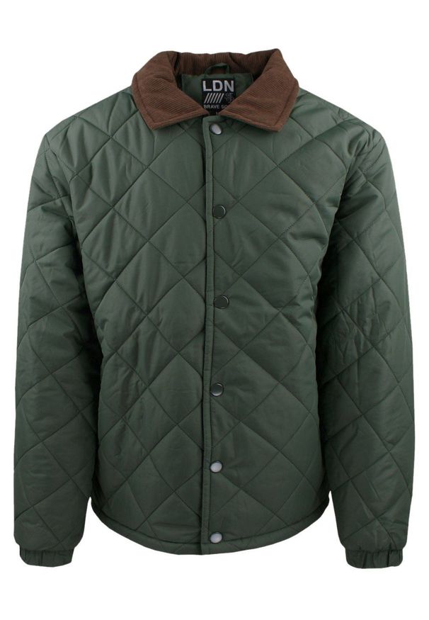 Przejściowa (Delikatnie Ocieplona) Kurtka Pikowana - Brave Soul - Ciemna Oliwka. Materiał: tkanina, poliester. Sezon: wiosna, zima, jesień