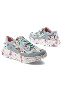 Sneakersy damskie Laura Vita, sznurowana cholewka z dekoracyjnym zamkiem oraz masywna podeszwa z nadrukiem na bokach, niebieskie, 06 SL2179-6B. Okazja: na co dzień, na spacer. Zapięcie: zamek. Kolor: niebieski. Szerokość cholewki: normalna. Wzór: nadruk. Sezon: wiosna, lato. Styl: casual #7