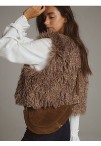 Reserved - Torebka z imitacji zamszu - brązowy. Kolor: brązowy. Materiał: zamszowe