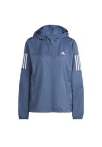 Adidas - Damska kurtka wodoodporna adidas Own the Run. Kolor: szary. Materiał: softshell. Sport: bieganie