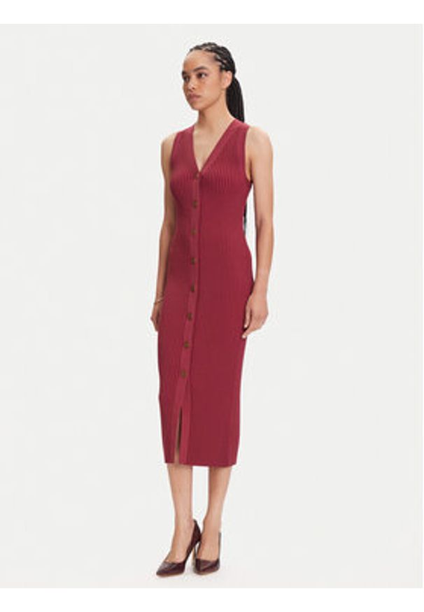 MICHAEL Michael Kors Sukienka dzianinowa MT5832533D Różowy Slim Fit. Kolor: różowy. Materiał: wiskoza