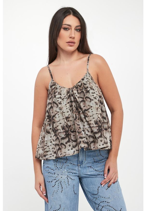 Pinko - Top damski w zwierzęcy wzór Udine PINKO. Wzór: motyw zwierzęcy