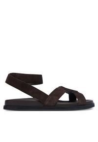 BOSS Sandały Freyah 50563358 Brązowy. Kolor: brązowy. Materiał: zamsz, skóra #1