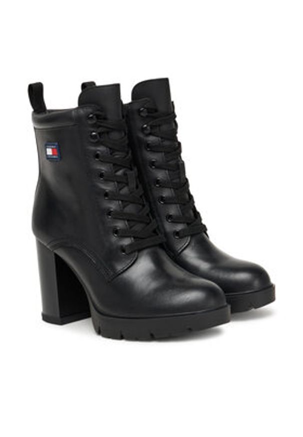 Tommy Jeans Trzewiki Tjw Lace Up EN0EN02832 Czarny. Kolor: czarny. Materiał: skóra