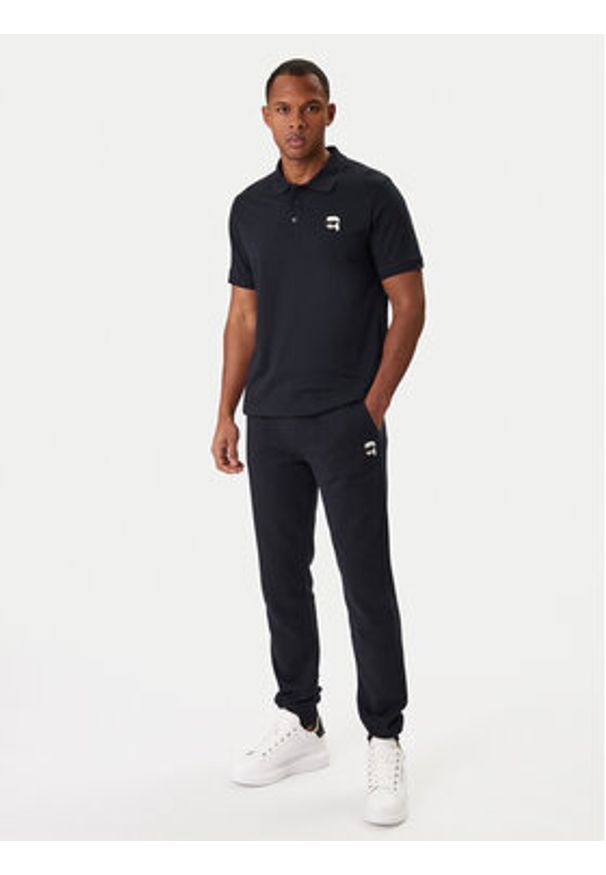 Karl Lagerfeld - KARL LAGERFELD Polo 745710 561224 Granatowy Regular Fit. Typ kołnierza: polo. Kolor: niebieski. Materiał: bawełna