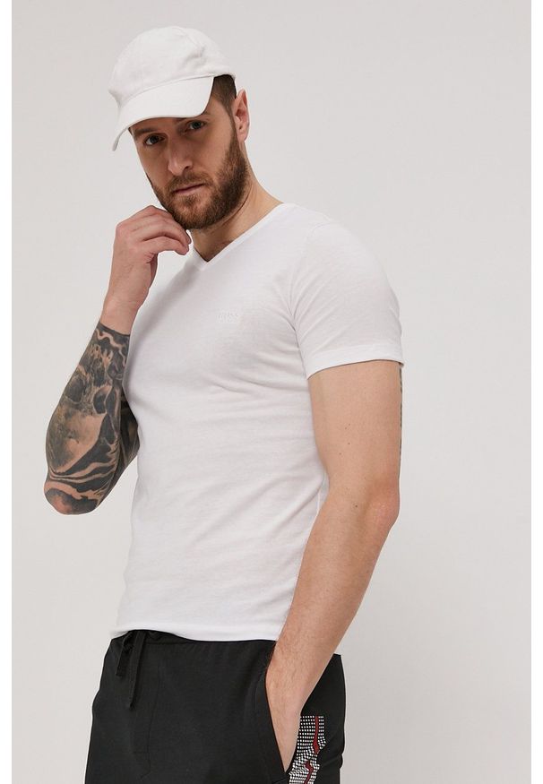 BOSS - Boss - T-shirt (3-pack). Okazja: na co dzień. Kolor: biały. Materiał: dzianina. Wzór: gładki. Styl: casual
