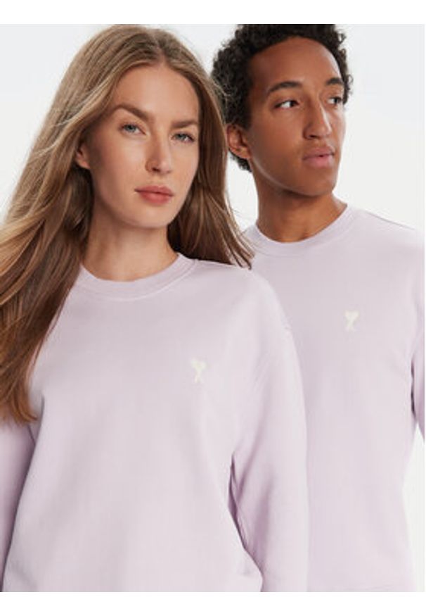 AMI PARIS - AMI Paris Bluza HSW060.730 Fioletowy Regular Fit. Kolor: fioletowy. Materiał: bawełna