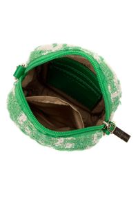Wittchen - Damska minitorebka z tkaniny w kratę z błyszczącym owadem beżowo-zielona. Kolor: beżowy, zielony, wielokolorowy. Wzór: haft, aplikacja. Dodatki: z haftem. Materiał: zdobione. Styl: wizytowy #7