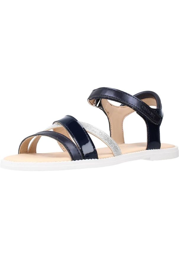Geox - Sandały GEOX J SANDAL KARLY GIRL Niebieski. Kolor: niebieski. Materiał: syntetyk, skóra. Sport: turystyka piesza