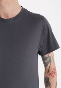 Born2be - Ciemnoszary T-shirt Kallosyne. Kolor: szary. Materiał: jeans, dresówka, bawełna. Długość rękawa: krótki rękaw. Długość: krótkie. Styl: elegancki #6