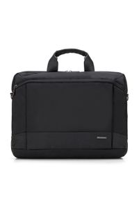 Wittchen - Męska torba na laptopa 15,6” z połyskującą wstawką czarna. Kolor: czarny. Materiał: poliester #1