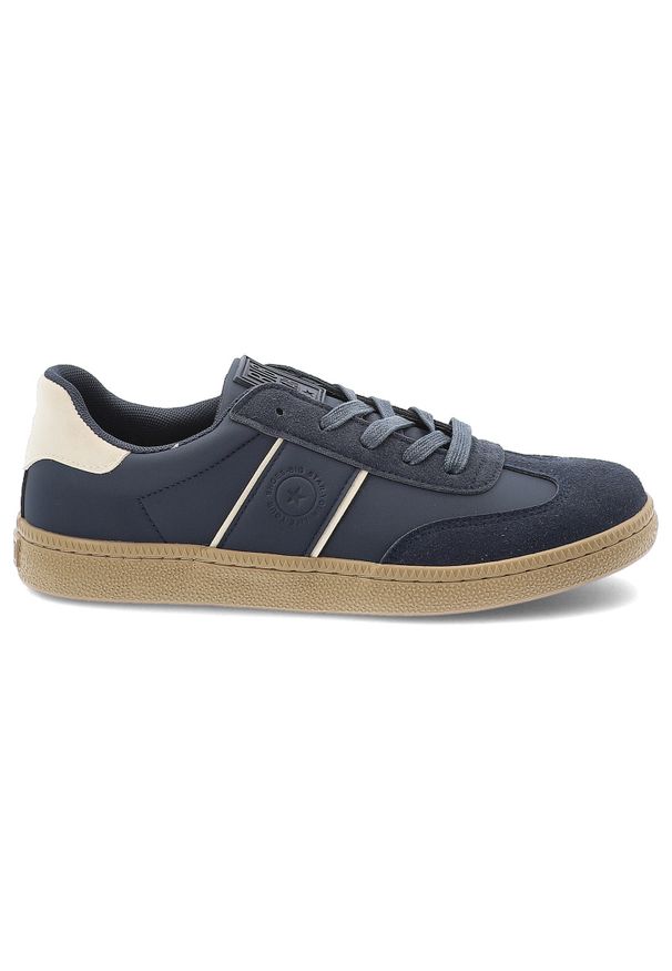 Big-Star - Granatowe Sneakersy Big Star Modne Obuwie Męskie. Okazja: na co dzień. Zapięcie: sznurówki. Kolor: niebieski. Materiał: guma, materiał. Szerokość cholewki: normalna. Sport: turystyka piesza
