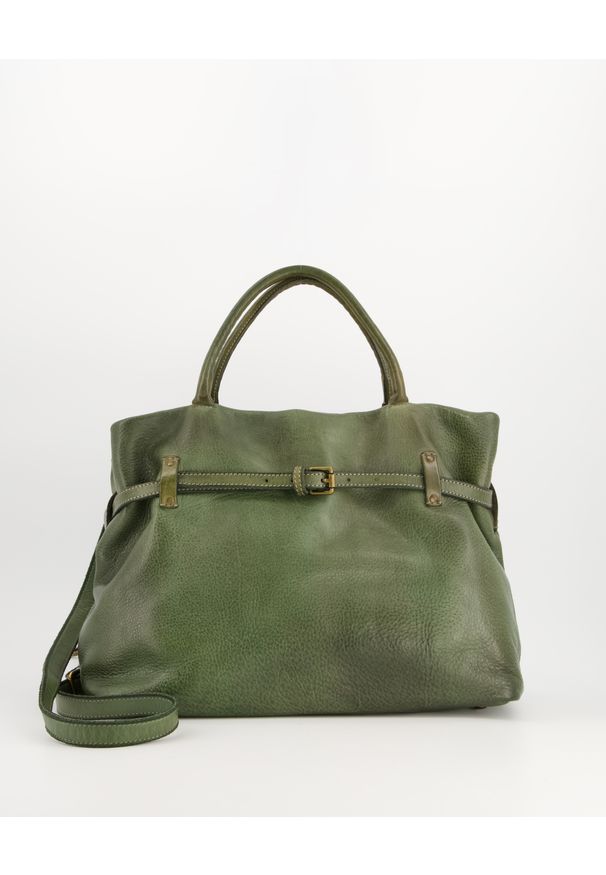 Venezia - Zielona torba w stylu vintage - PREMIUM A008LEKHTOR151. Kolor: zielony. Materiał: skórzane. Styl: vintage