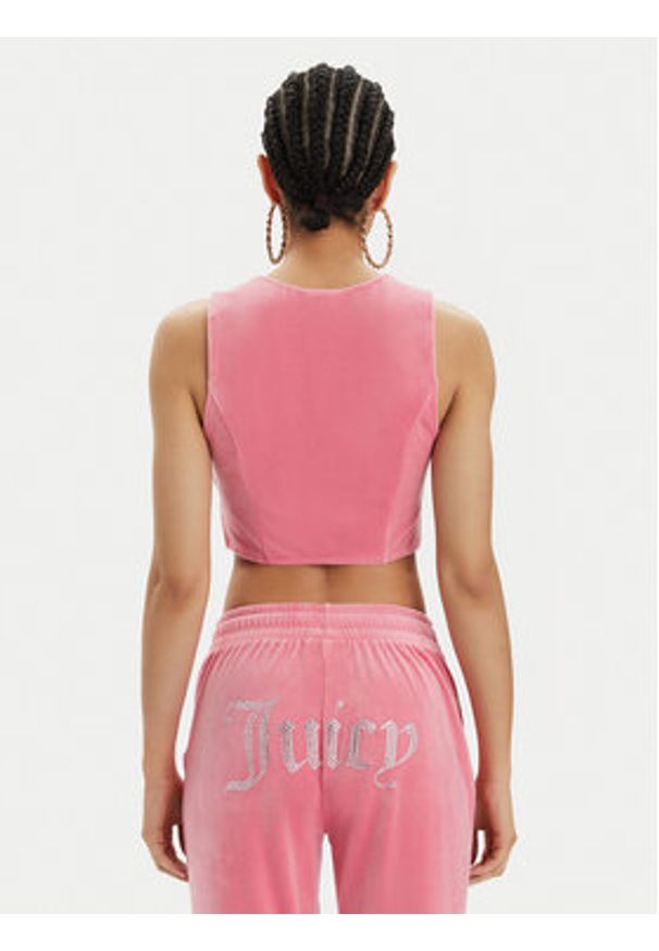 Juicy Couture Top Camina JCWCT23305 Różowy Slim Fit. Kolor: różowy. Materiał: syntetyk