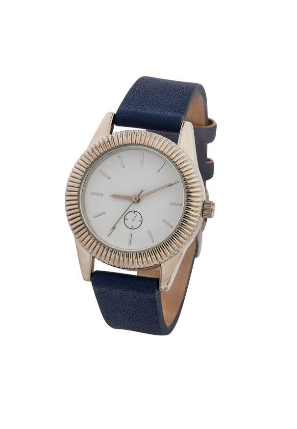 Zegarek na rękę bonprix indygo - srebrny kolor. Kolor: niebieski