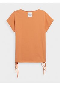 outhorn - T-shirt oversize damski - pomarańczowy. Okazja: na co dzień. Kolor: pomarańczowy. Materiał: bawełna. Styl: casual