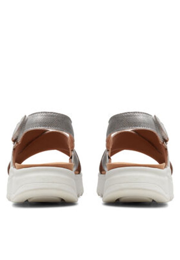 Clarks Sandały DashLite Wish 26171951 Srebrny. Kolor: srebrny. Materiał: skóra