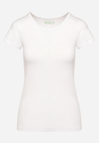 Born2be - Biały Klasyczny Bawełniany T-shirt Zeiola. Okazja: na co dzień. Kolor: biały. Materiał: bawełna. Styl: klasyczny #7