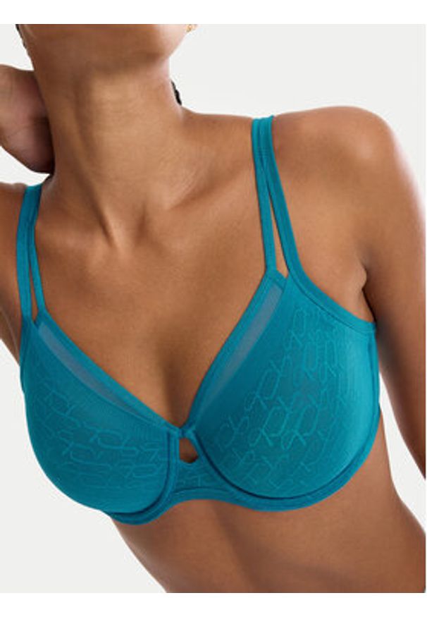 Triumph Biustonosz z fiszbiną Signature Sheer 10215906 Niebieski. Kolor: niebieski. Materiał: syntetyk